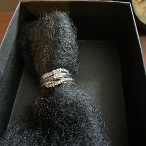 1/2 ct white gold wedding band set